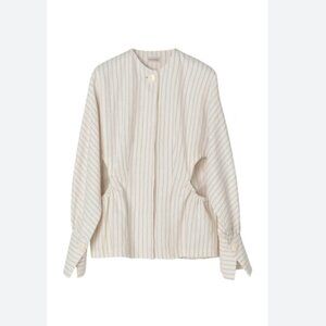 By Malene Birger Milton Ticking Linen Stripe Shirt Jacket